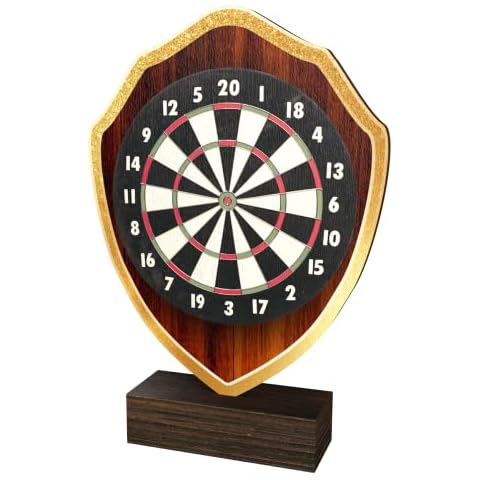 Trophy Monster Natural Real Wood Darts Trophy Shield Gold, Silver or Bronze | FREE Engraved Plate | Made from Sustainable Printed 8mm Thick Birch Plywood | Buy in 8 Sizes, Multi-coloured, 105mm Cover