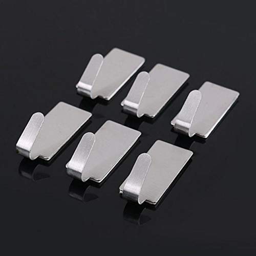 6pcs adesivo in acciaio inox appendiabiti da