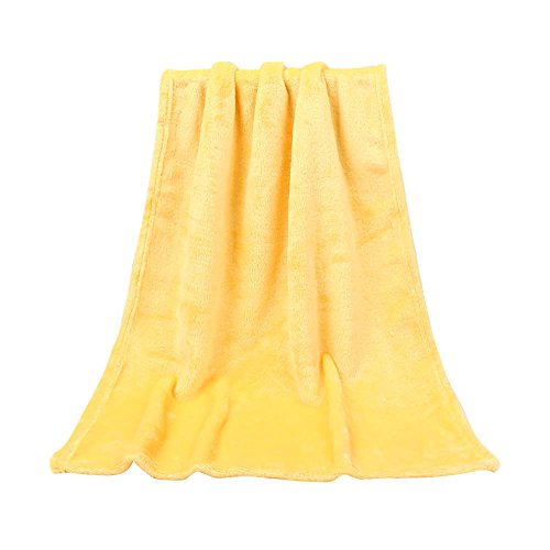 Iuhan Super Soft Warm Solid Warm Micro Plush Fleece Blanket Throw Rug Sofa Bedding (50x70cm, Yellow)