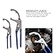 Keenso Oil Filter Wrench Set, 2PCS 9in 12in Adjustable Oil Pliers with Ergonomic Handle for Cars Trucks Engine Filters