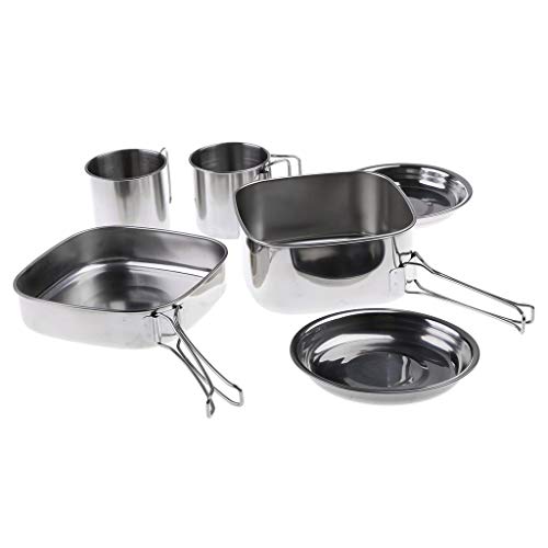 Backbayia - Padella Antiaderente per friggere, cestello di Servizio, Bicchieri, Ciotole in Acciaio Inox con Manico Pieghevole