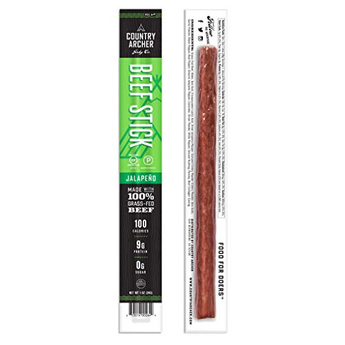 Jalapeno Beef Sticks By Country Archer, 100% Grass-Fed, Certified Keto, Paleo, Gluten Free, 1 Ounce (Pack Of 24) #TOP2