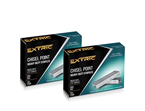 Heavy Duty Staples, 1/2 Inch Chisel Point Staple, 120 Sheet Capacity, 2,000 Staples for Heavy Duty Stapler