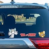 Tom and Jerry Car Stickers – Officially Licensed Cartoon Decals for Car Windows, Laptops, Water Bottles – Funny Vinyl Auto Stickers for Classic Cartoon Fans, Fade-Resistant, Easy to Peel and Remove
