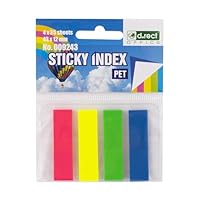 D.RECT 140 Stück Haftstreifen Pagemarker Index Haftmarker Film Textstreifen PET-Folie 12x43mm 4x35 Stück