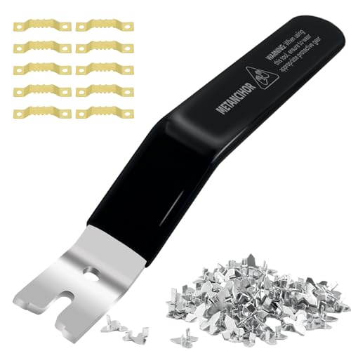 Glazier Point Driver, Push Mate and Glazer's Tool with 120 Glazier Push Points, Glazier Setting Tool for Framing Glass Picture Cross Stitch Old Style Windows (Black)