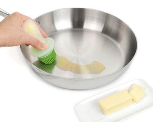 Silicone Chef's Basting or Barbeque Silicone Brush Set - Squeeze Brush and Glass Bowl - Thumbnail 4