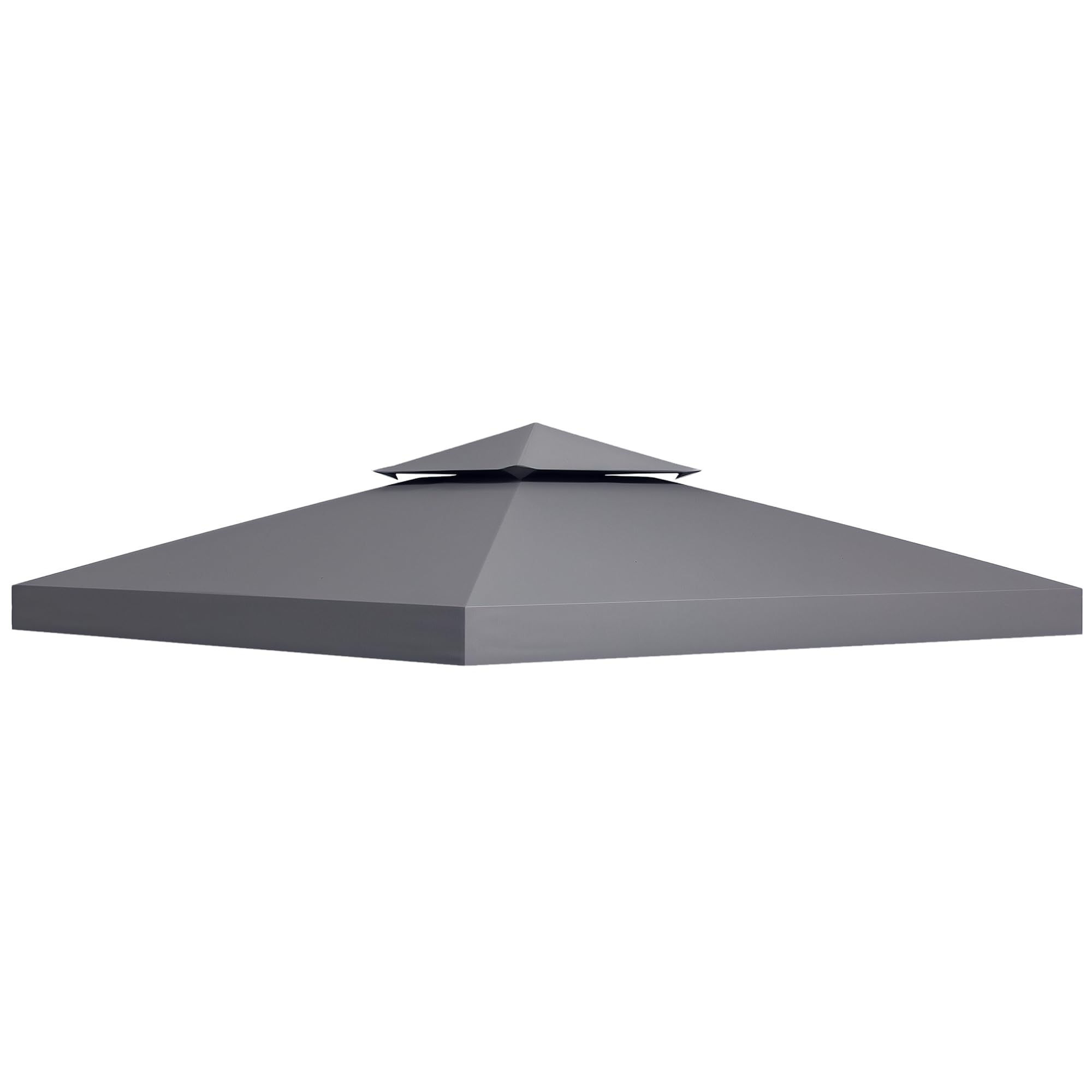 Outsunny 3 x 3(m) Gazebo Canopy Replacement Cover 2-Tier Roof Top Spare Part Deep Grey (TOP COVER ONLY) โ image 1
