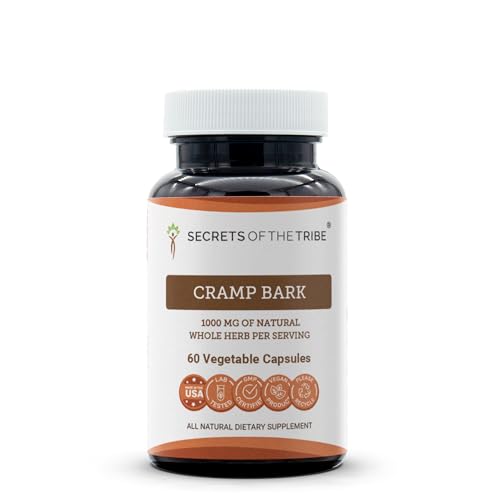 Secrets of the Tribe Cramp Bark 60 Capsules Made with Vegetable Capsules and Cramp Bark (Viburnum Opulus) Dried Bark (60 Capsules)