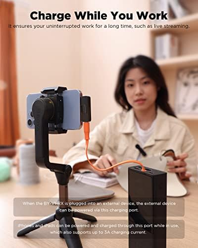 Boya BY-V1 Wireless Lavalier Microphone for iPhone,2.4GHz Plug Play Mnini Clip-On Mic with Noise Cancelling for Vlogging Video Podcast Interview YouTube Recording