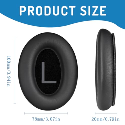 Adhiper Coussinets pour Bose QuietComfort 45, QC SC et QC Wireless, Noir – vue 4