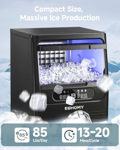Image of EUHOMY Commercial Ice Maker Machine,85lbs /24H,36 Ice Cubes in 8-12 Mins,Under Counter Ice Maker with Water Filter,12lbs Storage Capacity,Freestanding Ice Machine for Home /Bar /Cafe /Restaurant