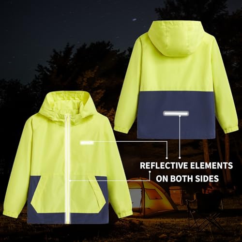 Image of MGEOY Kids Rain Jackets Waterproof with Hood Lightweight Rain Coats for Girls Boys