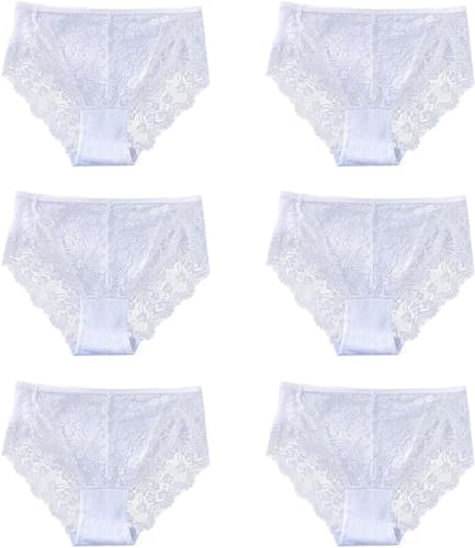 Image of High Waisted Underwear for Women Lace Briefs | No Show,Plus Size,Curvy,Silky,French Cut Panties,Multipack