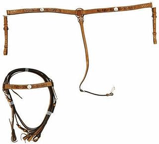 Toolusa #102 Genuine Brown And Black Leather Matching Headstall And Breast Collar.: Acc-102-ly