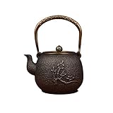 Gusseisen-Teekanne Gusseisen-Tee Gekochte Teekanne Chinesischer Tee Art Pig Iron Pot Unbeschichtete Teekanne Einzelkanne, lsxysp, Gusseisen, 21 x 16,5 x 9,5 cm