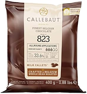 CALLEBAUT Receipe No. 823 - koperta Callets, Vollmich czekolada, 33,6% kakao, 1 x 400 g