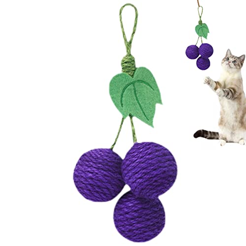 Brinquedo de gato com bola de sisal, bola de sisal para animais de estimação, brinquedo de mastigar,