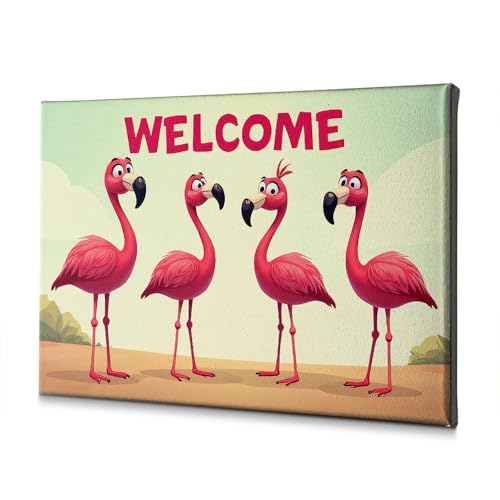 Toile flamants roses de Pâques WTD tableau mural qualitatif