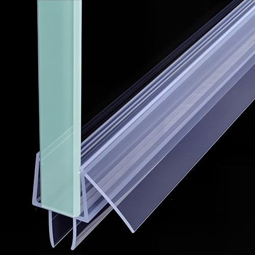 WPOEI 3 PCS Frameless Shower Door Bottom Seal 3/8 Inch Glass (15.75 in x 3),3 Section Segmented...