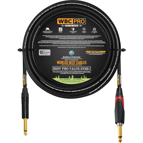 Câble guitare basse 20 AWG double blindage WBC-PRO-Guitare fiches TS Neutrik Straight