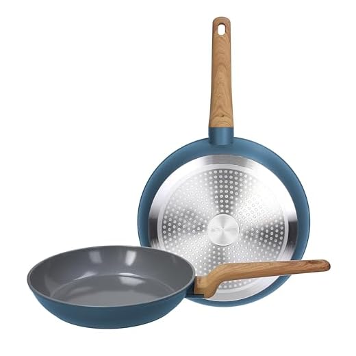 Tognana T-Care,set 2 padelle 24/28 cm, alluminio, blu