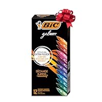 BIC Gelocity Quick Dry Gel Pen with Fast Drying Ink and Comfortable Grip, 12-Count in Assorted Colors