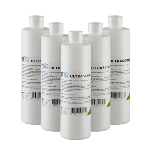 Medicalcorner24 Gel ultrasónico, gel de ecografía, gel de contacto, gel, 5 x 500 ml