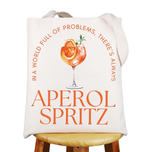 MYSOMY Aperol Spritz Tote Bag Aperol Lover Gift Italian Summer Aperol Spritz Gift Aperol Spritz Party Shoulder Bag (Aperol Spritz UK)