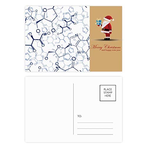 Cartes postales Père Noël chimie bleu pour vœux de laboratoire