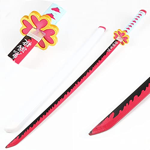 YYSG 41 Zoll Samuraischwert Holzschwert, Cosplay Katana Schwert Kanroji Mitsuri Demon Slayer Anime Schwert, Spielzeug Waffe Requisiten Modell Cover
