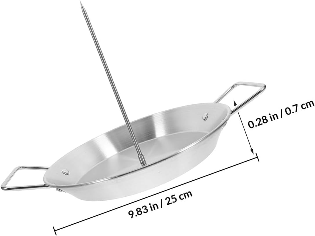 Stainless Steel Vertical Skewer Rack for Grill with 3 Removable Skewers 10in Natural Color Outdoor Barbecue Meat Kabob Cooking Accessory