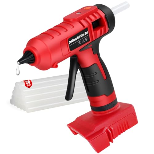 VOJOTO 100W Cordless Glue Gun for Milwaukee M18 Battery Users Heats in 60s Anti-Drip Nozzle Low Voltage Protection 20 Glue Sticks | Crafts Home Repair Holiday Decor Floral Cosplay