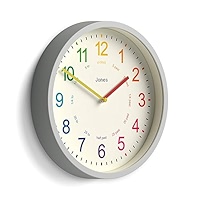 Jones Clocks® Kids wall clock | Small modern children's nursery