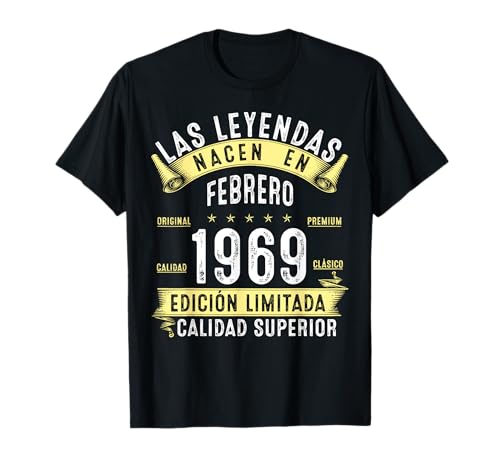 56 Años Cumpleaños Las Leyendas Nacen En Febrero de 1969 Camiseta