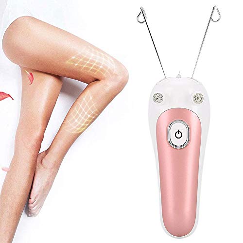 Electric Body Facial Hair Removal,Thread Facial Hair Removal Defeatherer Cotton Thread Epilator,Rechargeable for Epilators Threading-Epilator Epilator for Lady Shaver (Pink)