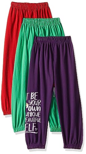Image of T2F Girl's Cotton Regular Fit Printed Track Pant (Pack of 3)