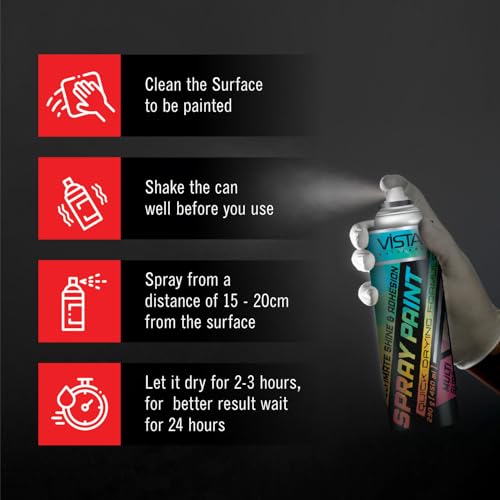 Image of vista auto Spray Paint Pearl White 400 ml (290 g)| Quick Drying finish for Metal, Wood, Walls | Acrylic SprayPaints