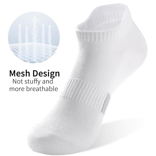 Image of 6 Pairs Ankle Socks for Women, Athletic Running Socks Cotton Low Cut Tennis Sports Tab Sock Size 6-11