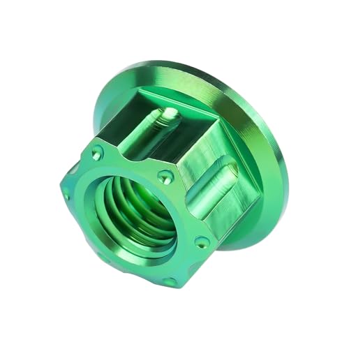 Image of Titanium M6 M8 M10 M12 M14 M16 Flange Bolt Nut Bicycle Motorcycle Rear Axle Car Modification Accessories Pack of 6 (M8 Pitch 1.25mm, Green)