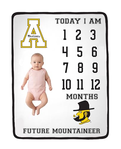Future Tailgater Collegiate Licensed Baby Milestone Blanket (Appalachian State Mountaineers)