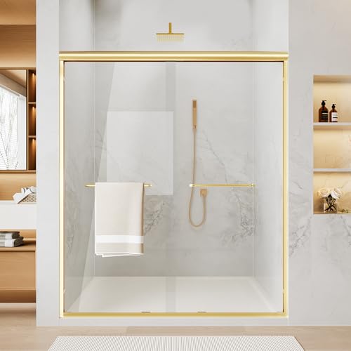 Image of Findepot 50-54 inch W x 70 inch H Sliding Shower Door, 6 Anti-Collision Buffers