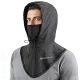 ShinHye バラクラバ スキーマスク 男女兼用 冬用フェイスマスク 防寒 防風 保温 オートバイ スノーボード サイクリング, グレー-CS, One Size