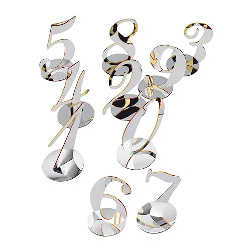 NAMOARLY 10Pcs Acrylic Table Number Signs for Weddings Reception Events and Sturdy Number Signs for Banquets and Gatherings Elegant Design for Guest Seating