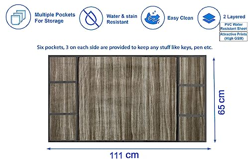 Image of Stylista Refridgerator top Cover Suitable for Samsung RT28C3452CU /HL, 236 Liter Fridge, Dimension (WXD) 65x111 CM, Wooden Pattern Coffee