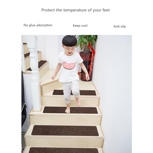 Alfombra antideslizante para escaleras de madera protector lavable interior 3