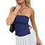D Navy Blue Slit Tube Top