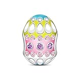 🐇 【Materialqualität】: Dieser Osterei-Charm besteht aus echtem 925er Sterlingsilber und grünem Zirkon. Nickelfrei, bleifrei, Cadmiumfrei und unallergisch, trübungsbeständig und ändert die Farbe nicht leicht.