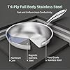 mopetta 8"&10"&11.5" Tri-Ply Stainless Steel Frying Pan Set,No Coatings PFOA&PTFE Free Skillets Set,Chef's Pans,Dishwasher and Oven Safe Cookware, Compatible with All Cooktops #4