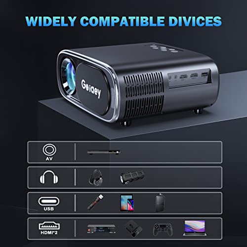 【Auto Focus】Projector With Wifi 6 And Bluetooth 5.2 With 100'' Screen, Goiaey 490 Ansi Native 1080P 4K Support Movie Video Projector, Auto 6D Keystone, Portable Projector For Ios/Android/Tv Stick/Ps5 #TOP7
